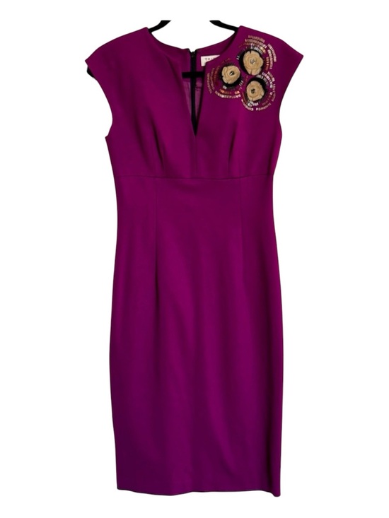 Trina Turk Dresses & Skirts - TRINA TURK Plum/Purple Sheath Dress w/ Floral Embellishments - Size 4